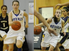 Handsworth Royals guards Abby Dixon (left) and Elisa Homer bring contrasting but complimentary styles to the North Vancouver team. (PNG Photos by Gerry Kahrmann)