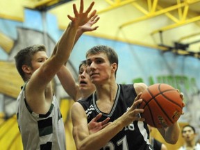 Sardis Falcons' forward Hayden Lejeune scored 26 points Wednesday in the Falcons win over Pitt Meadows on day one of the Telus Classic. (Jason Payne, PNG)