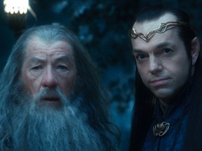 Gandalf (Ian McKellen) and Elrond (Hugo Weaving) are telling you to take a pee break