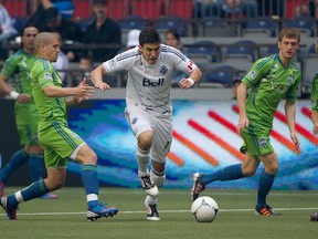 Chivas is rumoured to be interested in Vancouver Whitecaps forward Omar Salgado but Caps coach Martin Rennie shot down trade talk on Friday. (Getty Images)