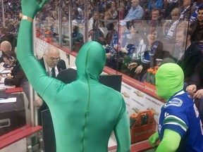 Are the Canucks' Green Men as funny as Jerry O'Connell? Tough one. Really tough one.
