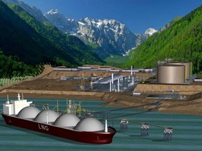 Artist’s rendering of the proposed Apache Canada LNG facility for Kitimat, one of the projects bringing much needed jobs to the northern coastal community. (Apache Canada Ltd. image)