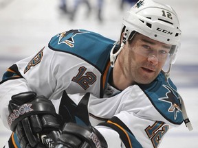 Patrick Marleau leads the NHL with eight goals after his record-equalling four straight two-goal games for the San Jose Sharks. (Getty Images via National Hockey League).