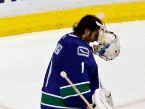 Roberto Luongo loses his mask. The Canucks goalie is always good for a few laughs.