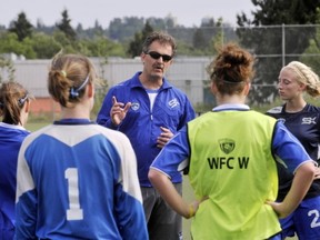 Marc Rizzardo hard at work during his days as a Whitecaps women's assistant coach in 2008. (PNG file photo)
