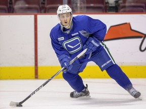 Minor league centre Jordan Schroeder may play his first NHL game on Wednesday against Calgary. - Ward Perrin/PNG