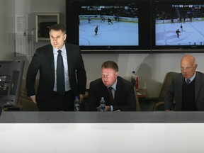 Canucks brass Mike Gillis and Lawrence Gilman were in Washington Sunday to watch the Penguins and Capitals.