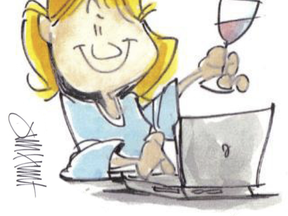 lori welbourne laptop and wine