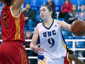UBC's Adrienne Parkin recorded her first CIS double-double Friday in the 'Birds win over Mt. Royal. (UBC file photo by Richard Lam)