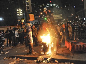 Rioters trashed parts of Vancouver's downtown core during the Stanley Cup riot. (NATIONAL POST FILES)