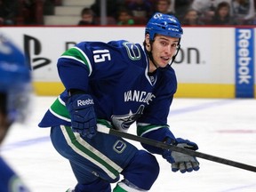 Tough winger Aaron Volpatti has reportedly been put on waivers by the Canucks. (Photo: Jeff Vinnick/Getty Images)