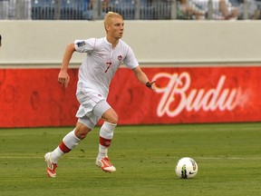 Whitecaps midfielder Bryce Alderson will be on his way to Charleston, once he's recovered from his knee injury. The Caps are set to loan three players to the USL Pro side. (Getty Images)