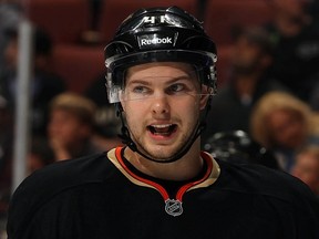 The recalled Andrew Gordon will provide the Vancouver Canucks with some versatility because he can play centre and wing. (Getty Images via National Hockey League).