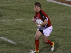 Rugby Canada winger Jeff Hassler, in action vs New Zealand at the Las Vegas Sevens (Patrick Johnston photo)