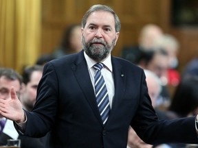One reader says the refusal of opposition politicians such as NDP Leader Tom Mulcair to work in a coalition against the Harper government is why the Conservatives will retain power. (THE CANADIAN PRESS)