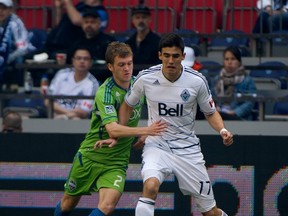 Vancouver Whitecaps' Omar Salgado in action in May 2012.