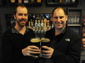 Pat's Pub & Brewhouse owner Daryl Nelsen and Jan Zeschky of The Province in Vancouver,