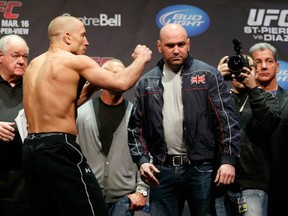 Georges St-Pierre and Nick Diaz square off in the main event of UFC 158 tonight at the Bell Centre in Montreal.