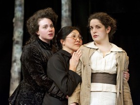 Emma Slipp (Masha), Manami Hara (Olga), and Rachel Aberle (Irina) in The Only Child Collective's Three Sisters
(Photo Emily Cooper)