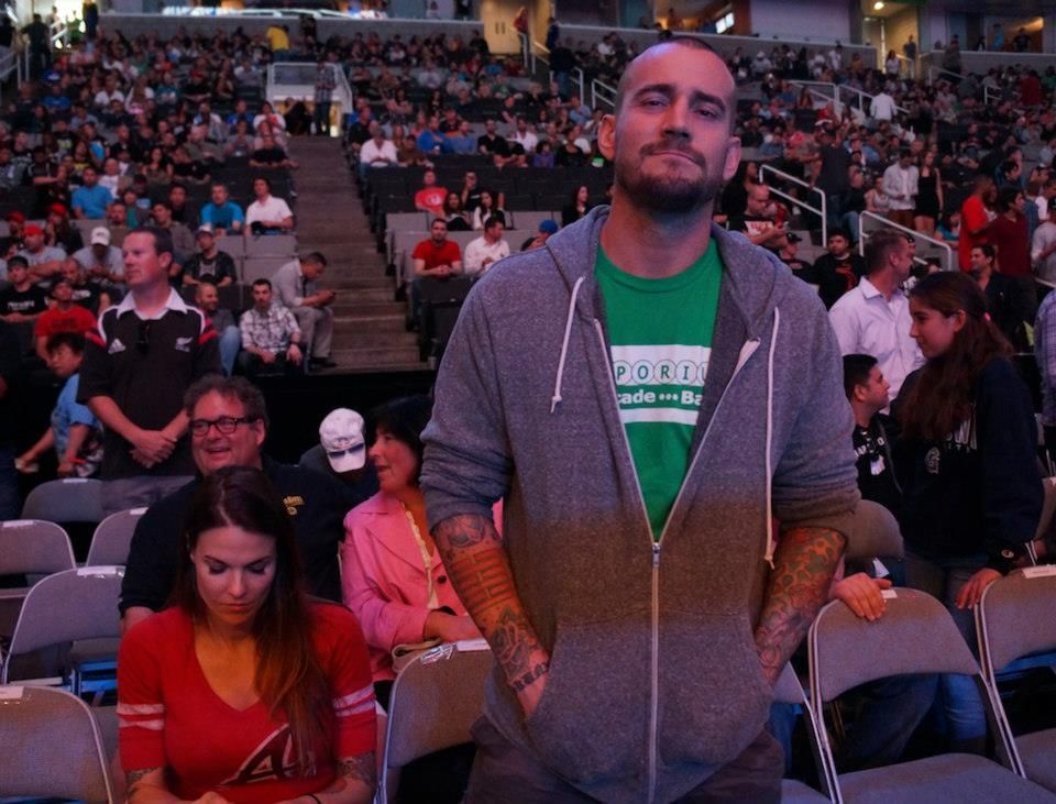 WWE superstar CM Punk was in attendance for UFC on FOX 7 Saturday night, his second show in as many weekends.
