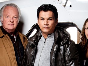 Kevin McNulty, Adam Beach and Pascale Hutton in Arctic Air