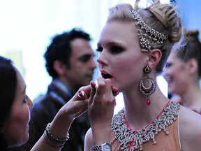 Makeup artist Gloria Kim backstage at Vancouver Fashion Week