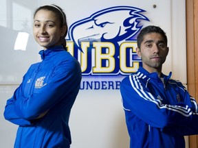 UBC Thunderbirds’ volleyball player Shanice Marcelle and soccer player Gagan Dosanjh swept the Canada West’s female and male nominees for Canadian Interuniversity Sport’s athletes of the year on Wednesday. The finalists will be announced in Toronto on April 29. (Richard Lam, UBC athletics)