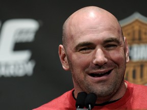 NEW YORK - MARCH 24: Dana White, president of the UFC, speaks at a press conference for UFC 111 at Radio City Music Hall on March 24, 2010 in New York City. (Photo by Jeff Zelevansky/Getty Images)