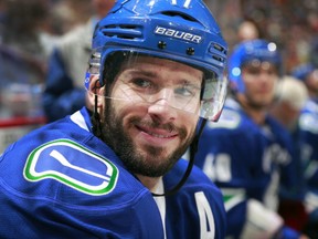 Ryan Kesler feels just fine, thank you, after feeling not so fine during Game 1. (Photo by Jeff Vinnick/NHLI via Getty Images)