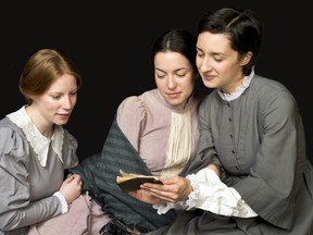 (l-r) Anne, Emily and Charlotte Brontë, doing what they liked best. Photo: Doug Williams