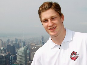 Nathan MacKinnon checks out the view from the Empire State Building. The Halifax Mooseheads centre is expected to be the first pick Sunday in the NHL draft, if Colorado doesn't trade the selection. (Getty Images via National Hockey League).