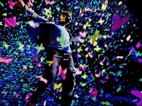 Coldplay, seen here during a show on their Mylo Xyloto tour, is one of many Nettwerk Music Group artists who may have some swag for sale at the label's moving sale this coming weekend. (GOOGLE IMAGES)