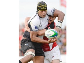 Taylor Paris and company tackled ferociously against Fiji on Wednesday; a similar effort will be required on Saturday vs Tonga in Kingston's Pacific Nations Cup tilt. (James Park, Ottawa Citizen)