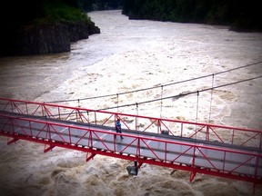 The Fraser River boils through its narrowest point at Hell's Gate in the Fraser Canyon last June during a period of high water. (PNG PHOTO ILLUSTRATION)