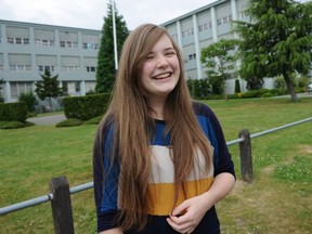 Emma MacLeod, who is in Grade 11, is among many students at Sir Winston Churchill Secondary School in Vancouver who support math teacher Margo Fowler, who got in trouble for using duct tape on chatty kids. (Jason Payne/PNG)