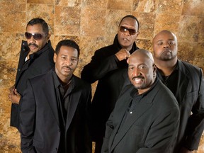 The Temptations are Ron Tyson, Terry Weeks, Joe Herndon, Otis Williams, and Bruce WIlliamson.