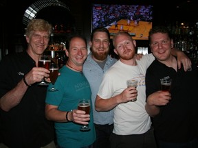 The brothers in hops: from left, Gary Lohin, Jamie, Ben Love, Ryan Elliot, Graham With.