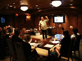 Checking the beer for colour with instructor Ken Beattie during our Level 1 Prud'homme Beer Certification course