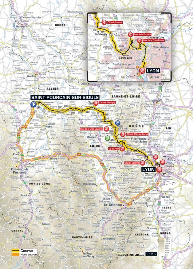 Tour de France 2013 Stage 14 Map