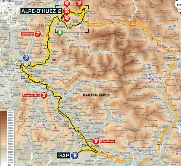 Tour de France 2013 Stage 18 Map