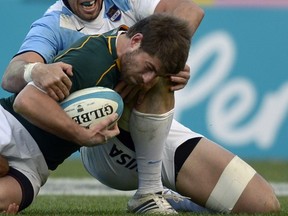 Argentina number eight Leonardo Senatore has been banned for nine weeks. (JUAN MABROMATA/AFP/Getty Images)