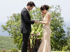 Chris Siegfried and Desiree Hartsock in the finale of ABC's The Bachelorette on Aug. 5, 2013. AP photo.