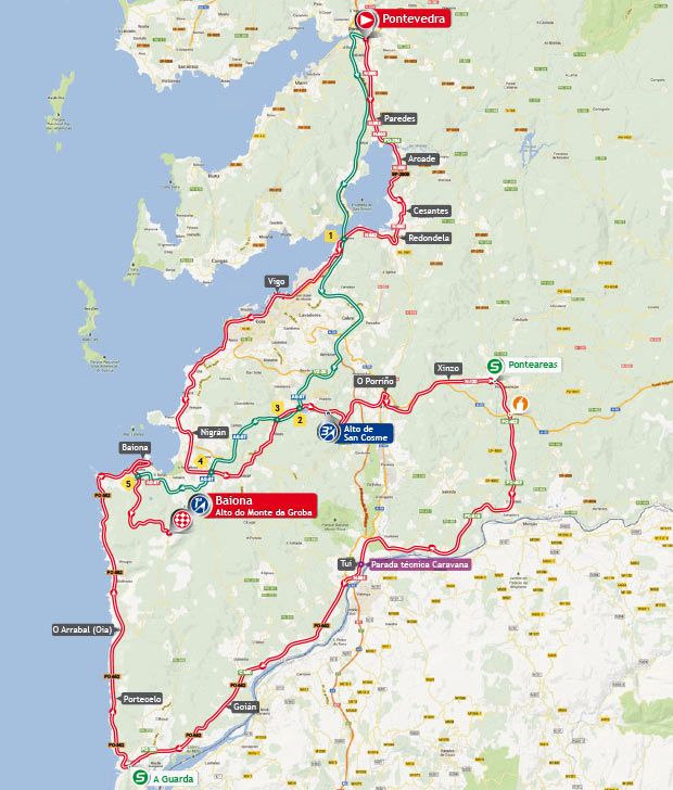 Vuelta a Espana Stage 2 Map