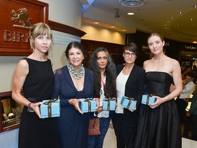 Maison Birks Diamond Tribute to Women in Film. Chloé Robichaud, Alanis Obomsawin, Deepa Mehta, Louise Archambault, and Evelyne Brochu.