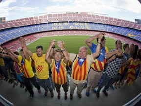 The Catalan people at Camp Nou in Barcelona. Getty Images photo.