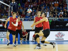 The Canadian men's senior national volleyball team was on point, topping Cuba in the NORCECA semifinals in Langley. (Langley Events Centre photo)