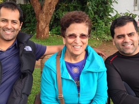 Salim, Jane and Aly Devji at the Marangu Hotel in Tanzania on Tuesday, getting ready for another ascent of Kilimanjaro.