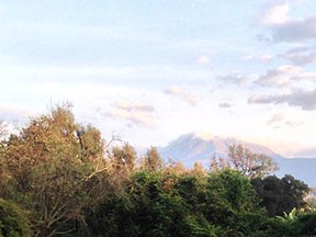 Mount Kilimanjaro as seen from the Marangu Hotel.