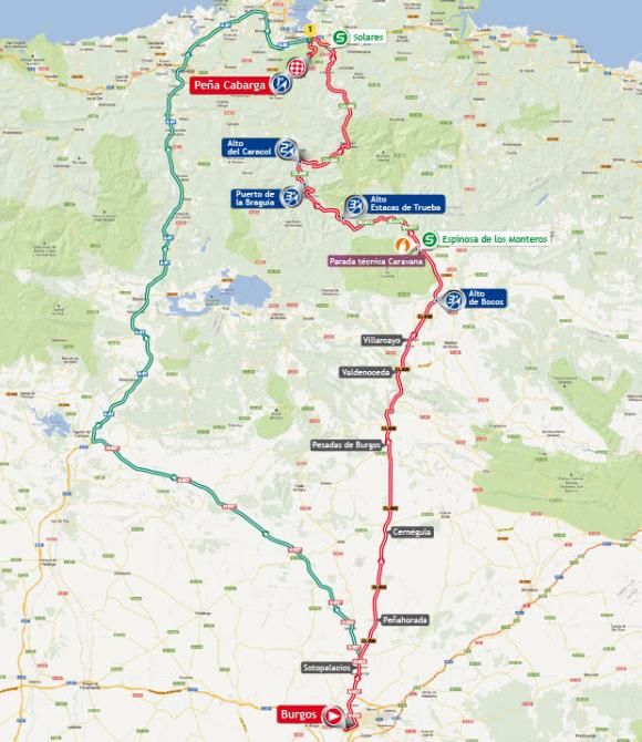 Vuelta a Espana 2013 Stage 18 map