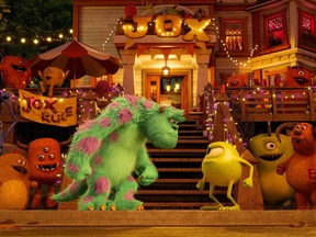 Sulley ( John Goodman) and Mike (Billy Crystal) in a scene from Monsters University.